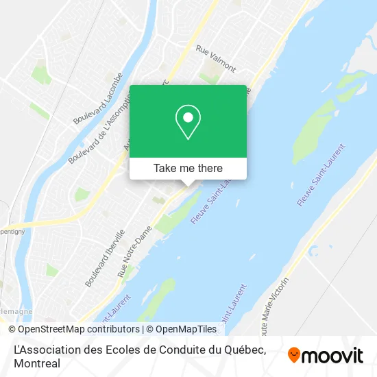 L'Association des Ecoles de Conduite du Québec map