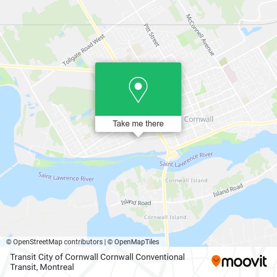 Transit City of Cornwall Cornwall Conventional Transit map