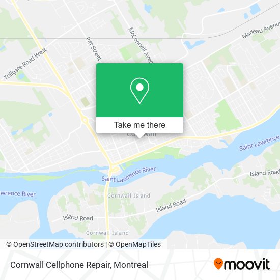 Cornwall Cellphone Repair map