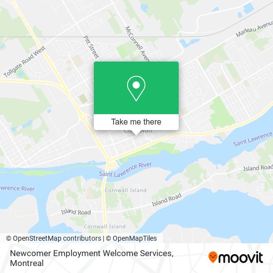 Newcomer Employment Welcome Services map