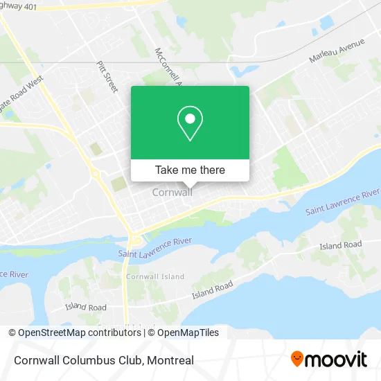 Cornwall Columbus Club map