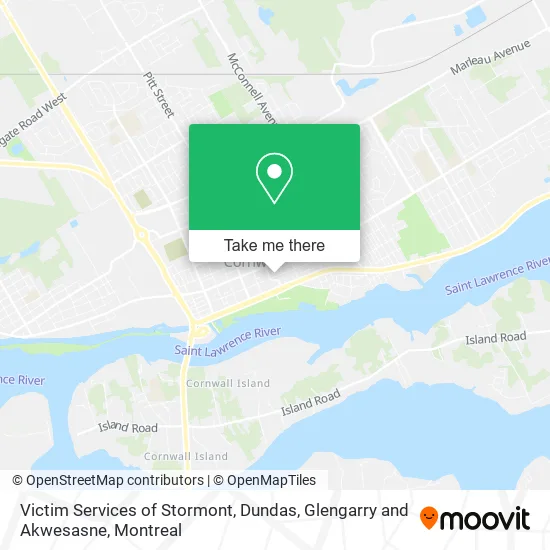 Victim Services of Stormont, Dundas, Glengarry and Akwesasne map