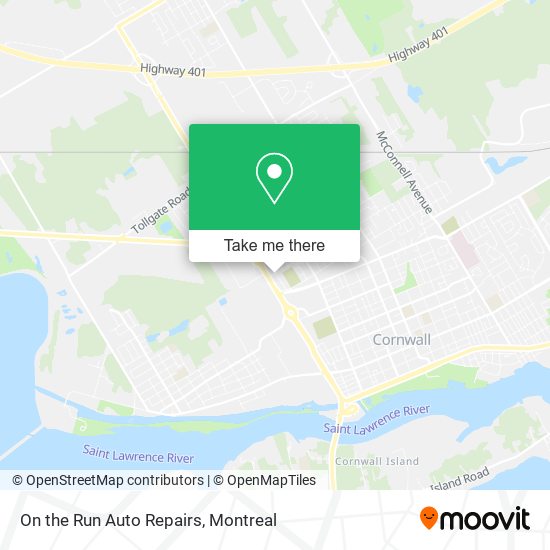 On the Run Auto Repairs map