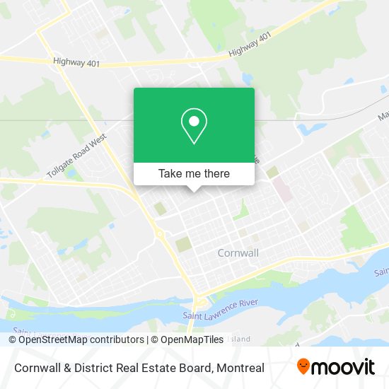 Cornwall & District Real Estate Board map