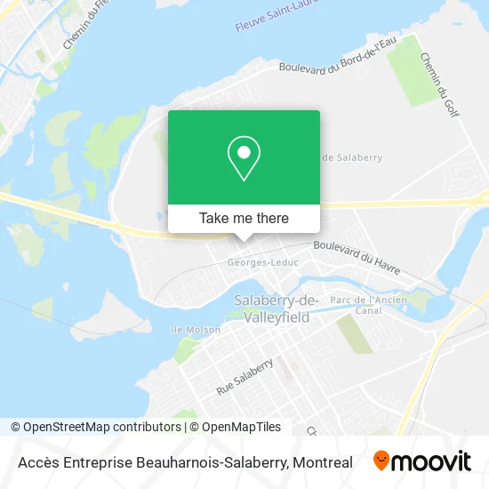 Accès Entreprise Beauharnois-Salaberry map