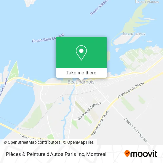 Pièces & Peinture d'Autos Paris Inc map