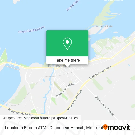 Localcoin Bitcoin ATM - Depanneur Hannah map