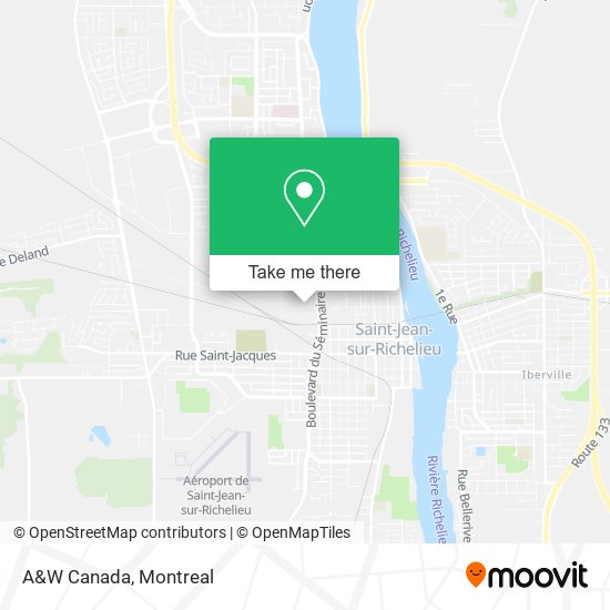 A&W Canada map