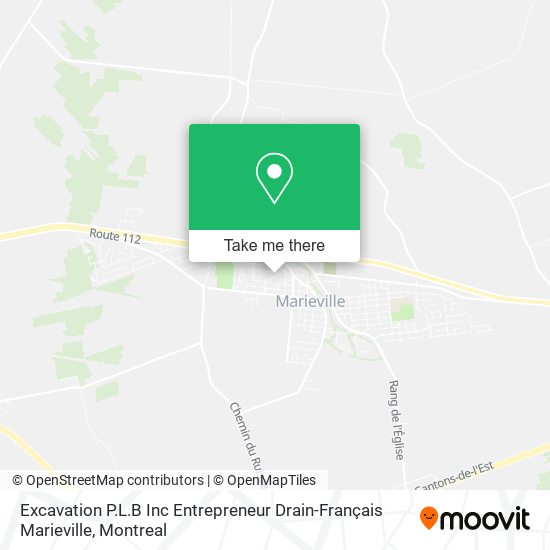 Excavation P.L.B Inc Entrepreneur Drain-Français Marieville map