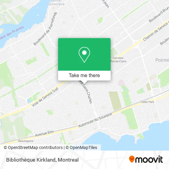 Bibliothèque Kirkland map