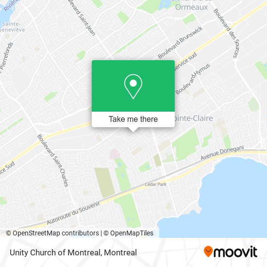Unity Church of Montreal map