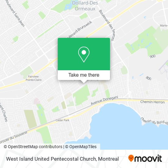 West Island United Pentecostal Church map