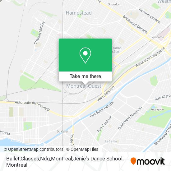 Ballet,Classes,Ndg,Montréal;Jenie's Dance School map