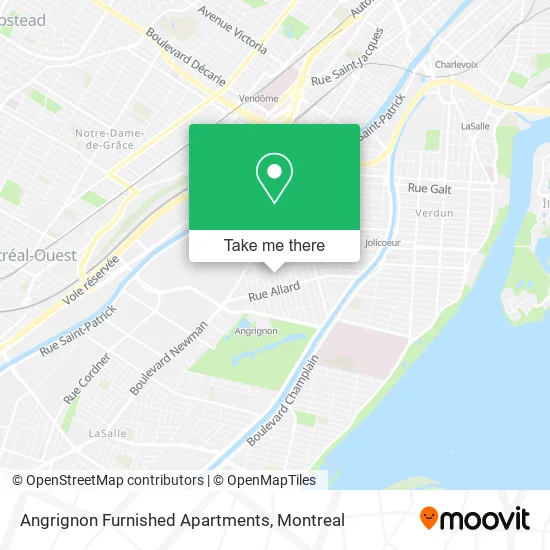 Angrignon Furnished Apartments map