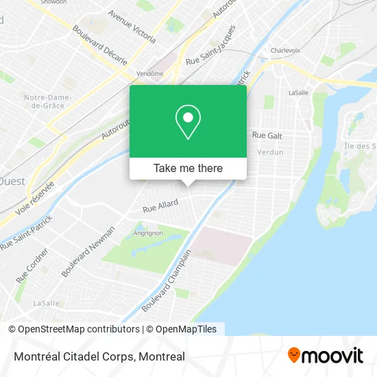 Montréal Citadel Corps map