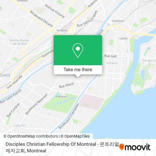 Disciples Christian Fellowship Of Montréal - 몬트리얼 제자교회 map