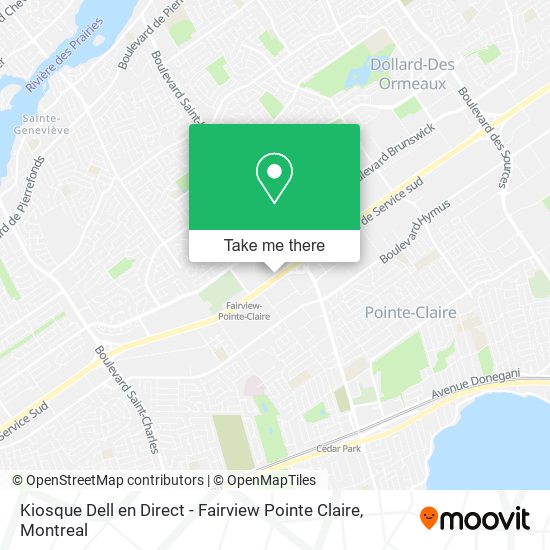 Kiosque Dell en Direct - Fairview Pointe Claire map