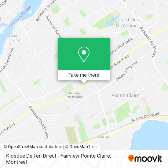 Kiosque Dell en Direct - Fairview Pointe Claire map