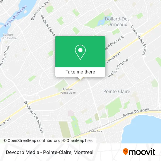 Devcorp Media - Pointe-Claire map