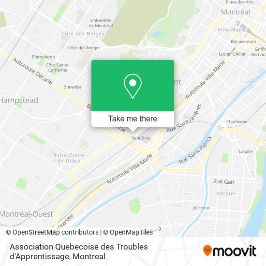 Association Quebecoise des Troubles d'Apprentissage map