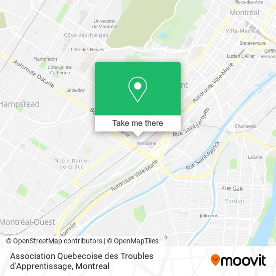 Association Quebecoise des Troubles d'Apprentissage map