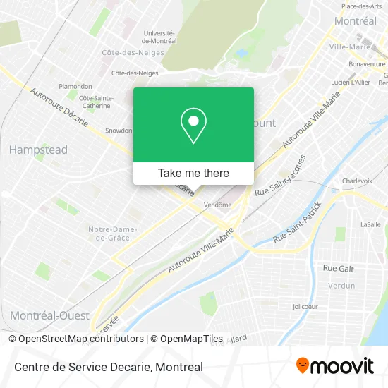 Centre de Service Decarie map
