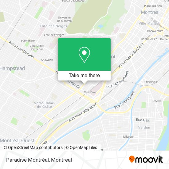Paradise Montréal map