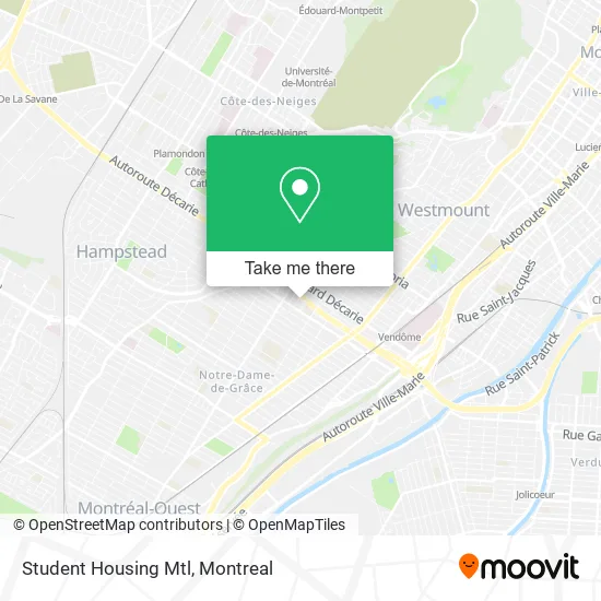 Student Housing Mtl map