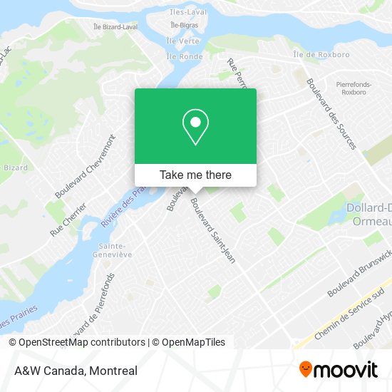 A&W Canada map