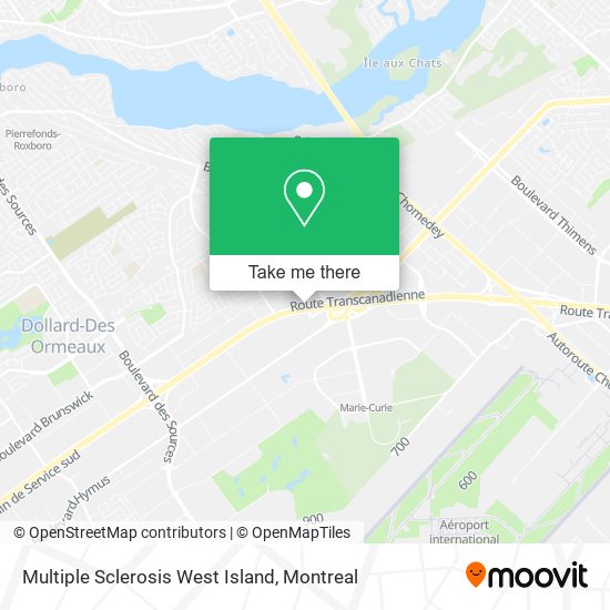 Multiple Sclerosis West Island map