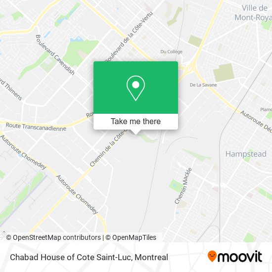 Chabad House of Cote Saint-Luc map