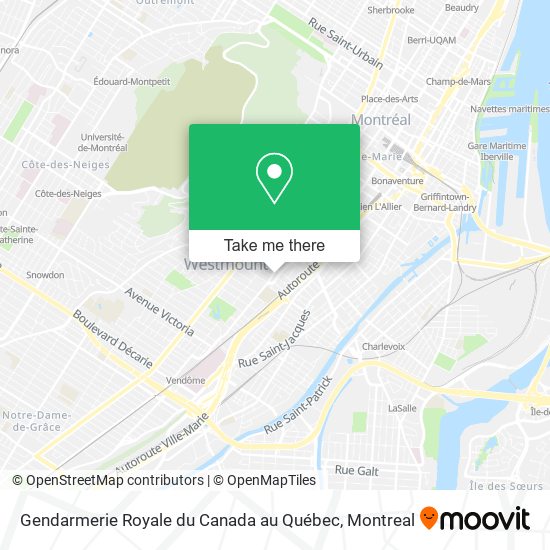 Gendarmerie Royale du Canada au Québec map