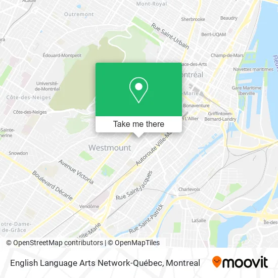 English Language Arts Network-Québec map