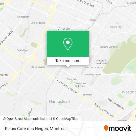 Relais Cote des Neiges map