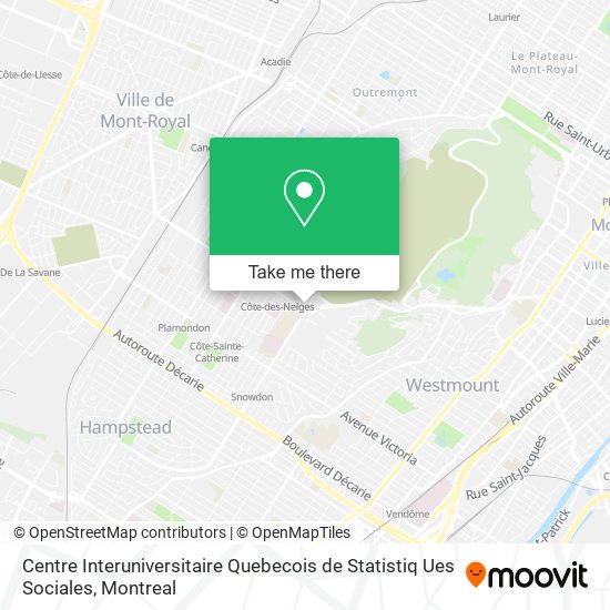 Centre Interuniversitaire Quebecois de Statistiq Ues Sociales map