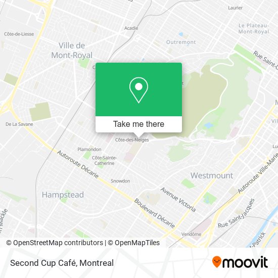 Second Cup Café map