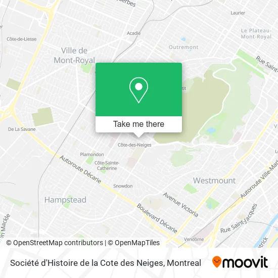 Société d'Histoire de la Cote des Neiges map