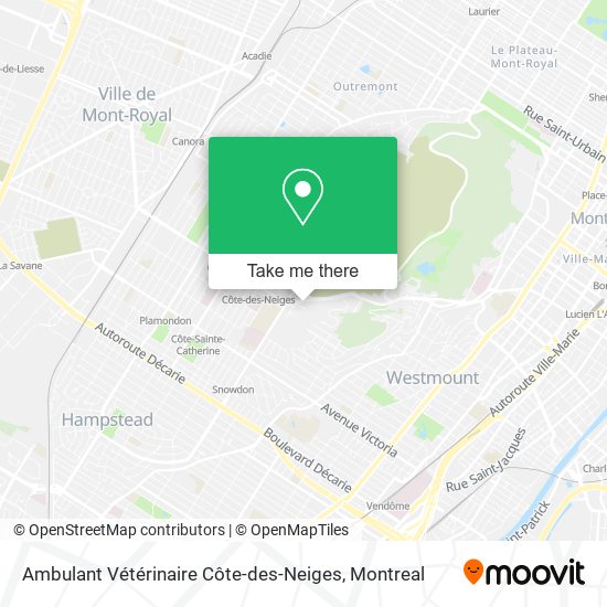 Ambulant Vétérinaire Côte-des-Neiges map