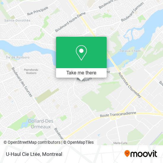 U-Haul Cie Ltée map