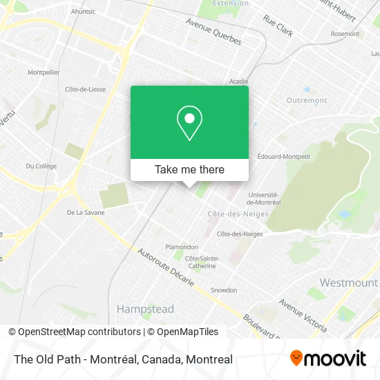 The Old Path - Montréal, Canada map