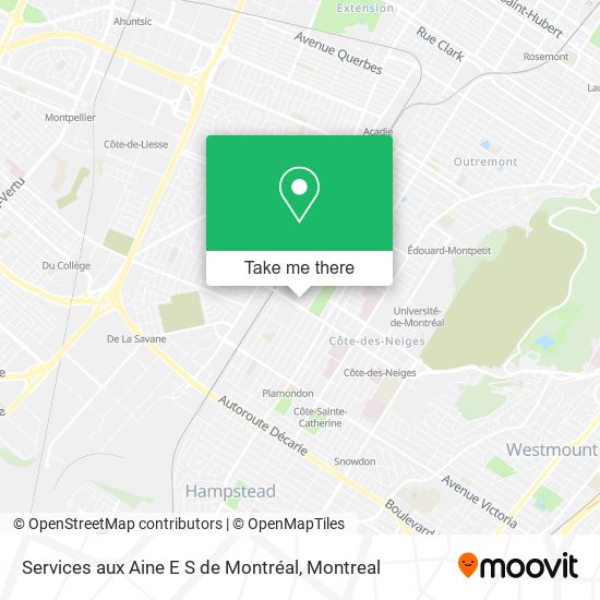 Services aux Aine E S de Montréal map