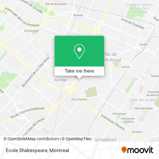 École Shakespeare map