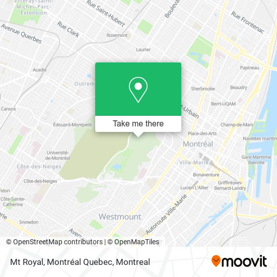 Mt Royal, Montréal Quebec map