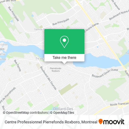 Centre Professionnel Pierrefonds Roxboro map