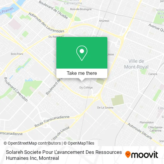 Solareh Societe Pour L'avancement Des Ressources Humaines Inc map
