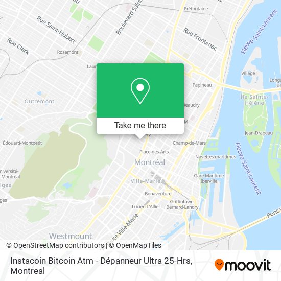 Instacoin Bitcoin Atm - Dépanneur Ultra 25-Hrs map