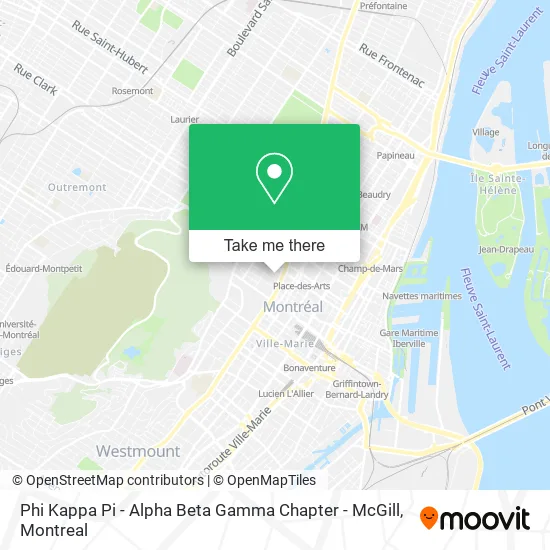 Phi Kappa Pi - Alpha Beta Gamma Chapter - McGill map