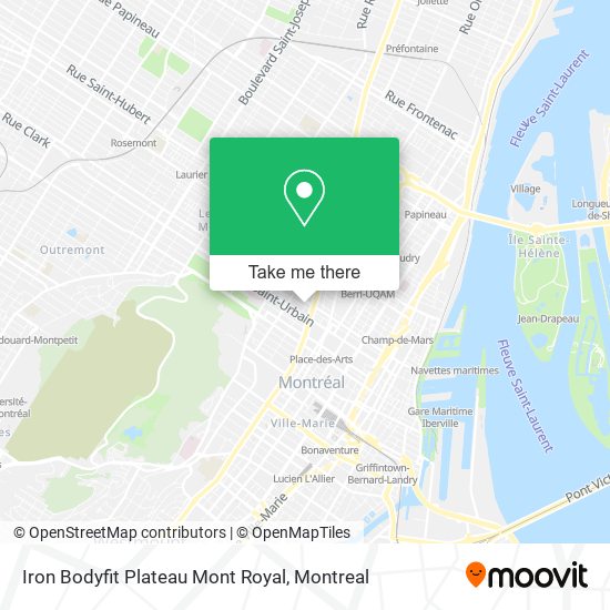 Iron Bodyfit Plateau Mont Royal map