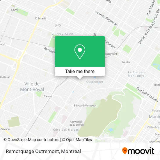 Remorquage Outremont map