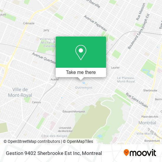 Gestion 9402 Sherbrooke Est Inc map